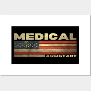 Patriotic Medical Assistant American Flag Posters and Art